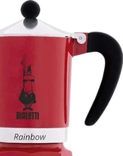 Bialetti Rainbow, Italienische Espresso-Kaffeemaschine, Aluminium, 3 Tassen, Rot -Kaffeegetränkeladen c77f7463906e9896d757b07735f9f2ab