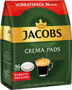 JACOBS Kaffeepads Crema Classic UTZ- 5 X 36 Getränke Pads Vorteilspack -Kaffeegetränkeladen c7a699f02e5a94e110d0d2ee916baba8