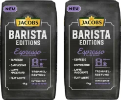 JACOBS Kaffeebohnen Barista Editions Espresso 2x1kg Ganze Bohne + Aluminium Dose Im Barista Design -Kaffeegetränkeladen c83485fd0e515adb89efd95595e9158d