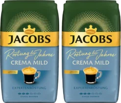 JACOBS Kaffeebohnen Expertenröstung Crema Mild Röstung Des Jahres 2 X 1 Kg + 1 Aluminium Dose Barista Design -Kaffeegetränkeladen d3aea06eb2a0c970a27fa8ce40c238d3