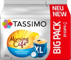 TASSIMO Morning Café XL Big Packs Mix-Paket 3 Sorten 6 Packungen 126 Getränke -Kaffeegetränkeladen d45a8cc1d6c2a832a43a985b72421c33