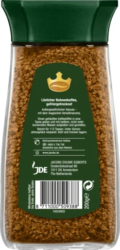 Jacobs Krönung Klassisch | Löslicher Kaffee | 200g-Glas -Kaffeegetränkeladen d6690de5274f82b4851b37fa6800b474