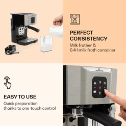 BellaVita Kaffeemaschine 3-in-1 1450 W 20 Bar Milchschäumer -Kaffeegetränkeladen dd3506771ce0430bcf3fd19e2852d115