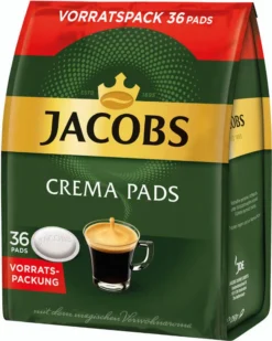 JACOBS Kaffeepads Crema Classic UTZ- 5 X 36 Getränke Pads Vorteilspack -Kaffeegetränkeladen e040227aa5eb605aa1092fe1872f9e84