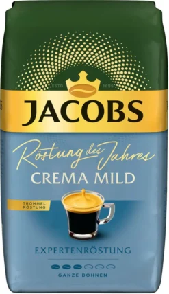 JACOBS Kaffeebohnen Expertenröstung Crema Mild Röstung Des Jahres 2x1 Kg Bohnen -Kaffeegetränkeladen e12e5f6d50ac343e51ae4c0007bff4fe