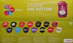 Bosch Tassimo Vivy2 Kapselmaschine TAS1401, Kompaktes Design, Vollautomatisch, Geeignet Für Alle Tassen - Pink -Kaffeegetränkeladen e2e9680fc0e3dff3efe110b963737161