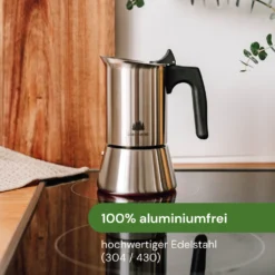 Espressokocher Edelstahl 2 Tassen I Mokkakanne Inkl. Ersatzdichtung I Mokkakocher (100 Ml Füllmenge -Kaffeegetränkeladen e377afb533472fd699c60e61909ed0ee