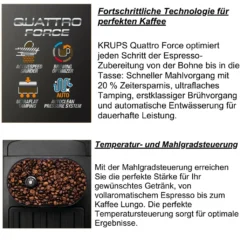 Krups Kaffeevollautomat Quattro Force Mit Milchaufschäumdüse + Mahlwerk EA817K -Kaffeegetränkeladen e3a4c6574d4f965bc506c49d19529de4
