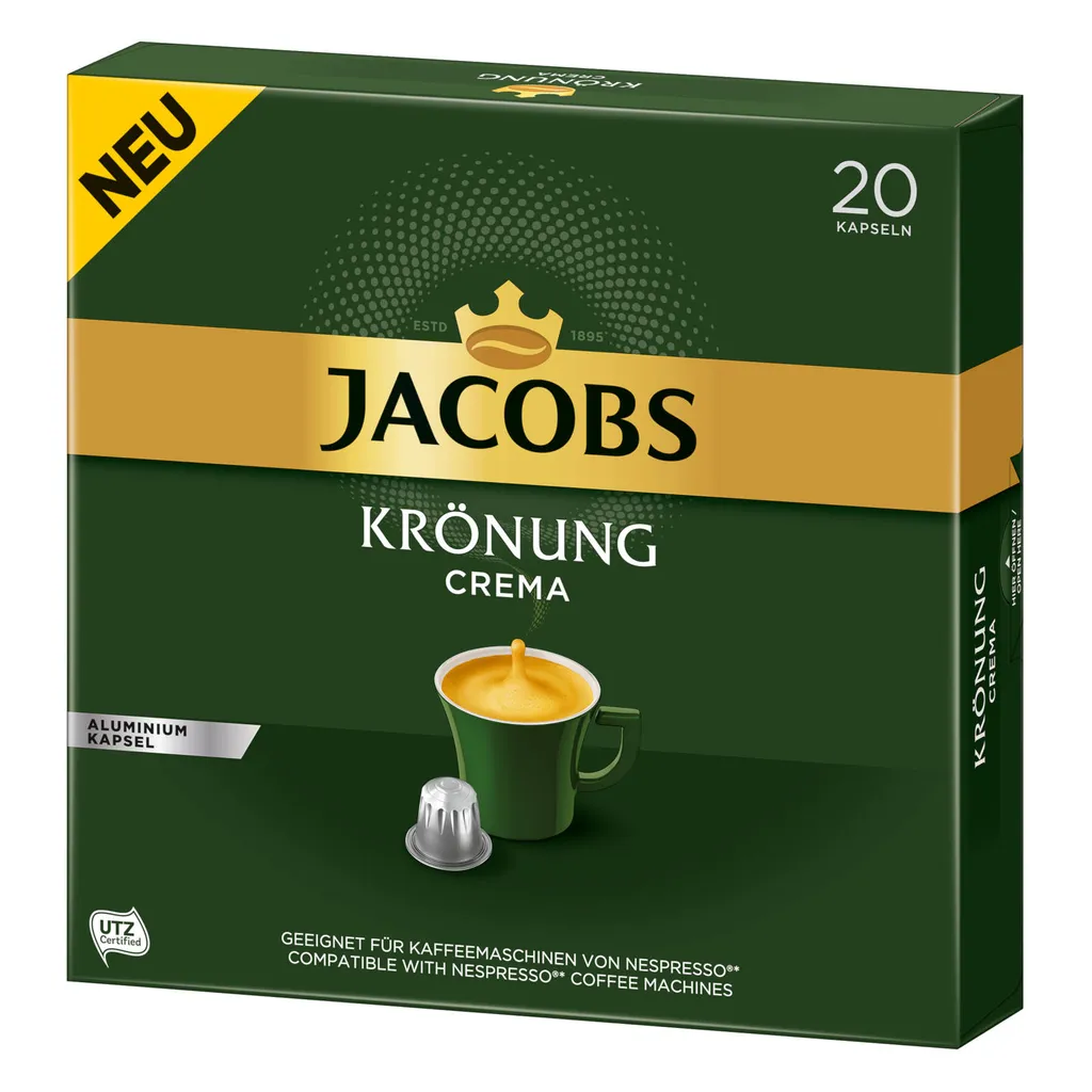 JACOBS Kapseln Krönung Crema 200 Nespresso®* Kompatible Kaffeekapseln 10x20 4 JACOBS Kapseln Krönung Crema 200 Nespresso®* Kompatible Kaffeekapseln 10x20 – Bild 4