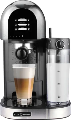 BOB HOME Kaffeecenter LATTESSA | Espressomaschine Mit Integriertem Milchaufschäumer | Kaffeespeziealitäten Auf Knopfdruck -Kaffeegetränkeladen e7592aeffbbfe9b9b20d10f0e84adf27