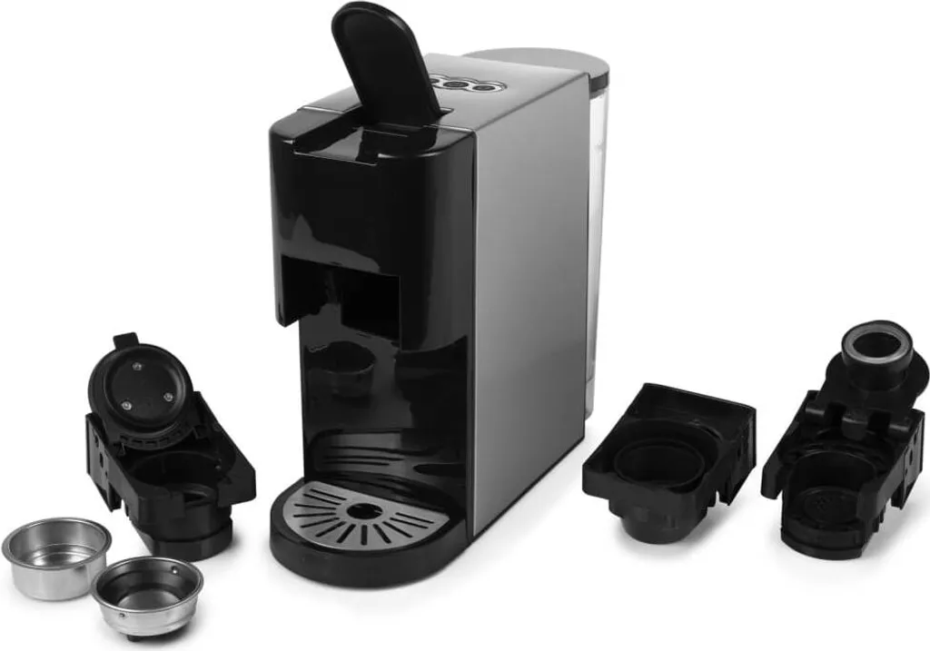 Princess 4-in-1 Multi-Kapsel-Kaffeemaschine 1450W 0,8L Schwarz Silbern 2 Princess 4-in-1 Multi-Kapsel-Kaffeemaschine 1450W 0,8L Schwarz Silbern – Bild 2
