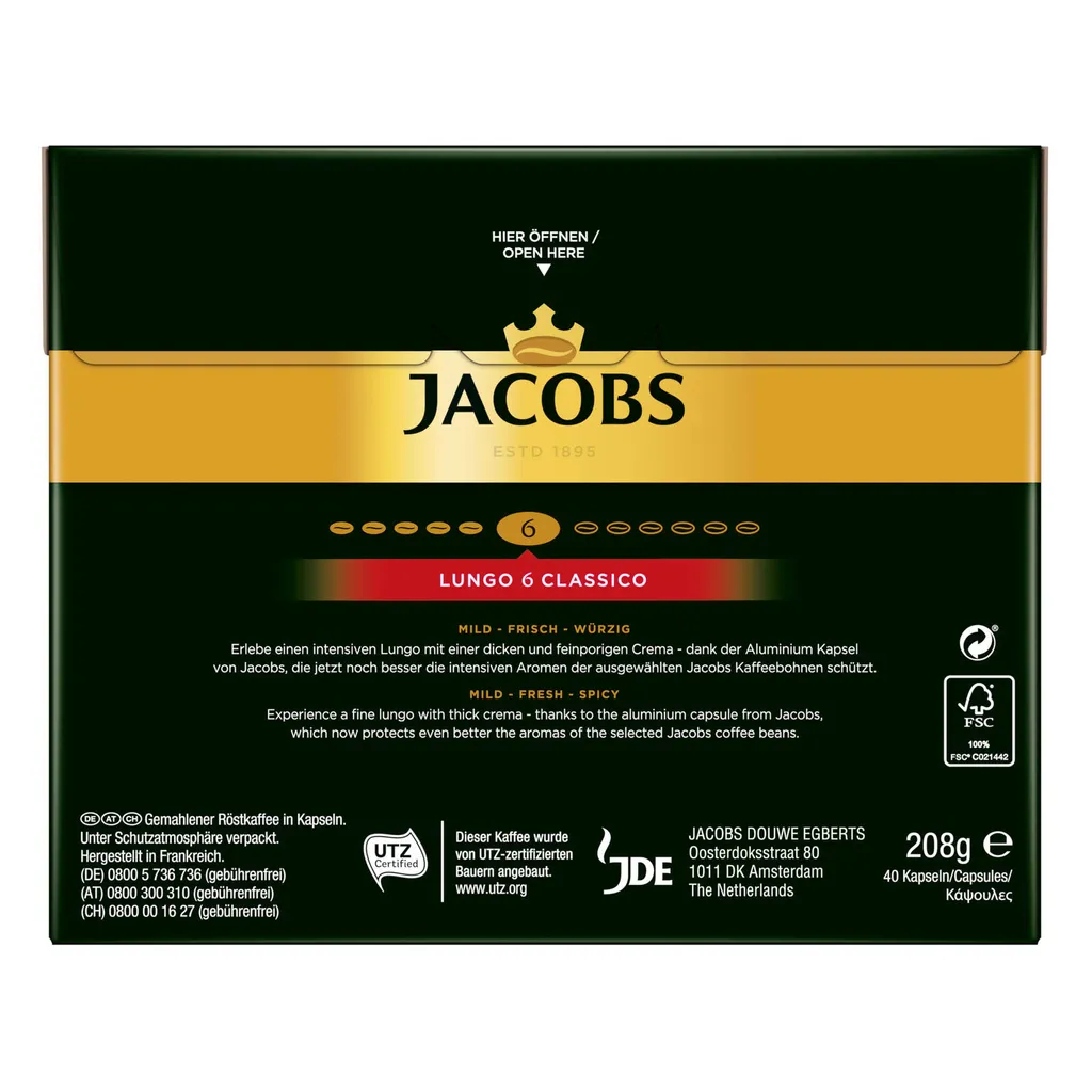 JACOBS Lungo 6 Classico + 8 Intenso - 240 Kapseln XXL-Pack Nespresso®* Kompatibel 3 JACOBS Lungo 6 Classico + 8 Intenso - 240 Kapseln XXL-Pack Nespresso®* Kompatibel – Bild 3