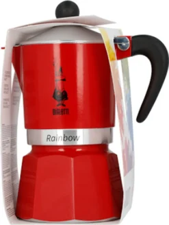 Bialetti Rainbow, Italienische Espresso-Kaffeemaschine, Aluminium, 3 Tassen, Rot -Kaffeegetränkeladen f179d303eca5d860d1ae2a2871300154