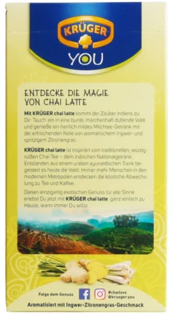 Krüger You Chai Latte Typ Ingwer-Zitronengras Fresh India Extra Cremig | 10 Portionen -Kaffeegetränkeladen f257984e6930ff0d1a7aab87a578857f