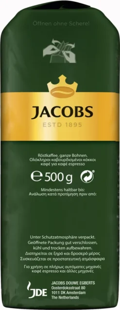 JACOBS Kaffeebohnen Krönung Aroma-Bohne Kräftig 500g Ganze Kaffee Bohnen -Kaffeegetränkeladen f504402dbc3784a00cfe46eddf4e2787