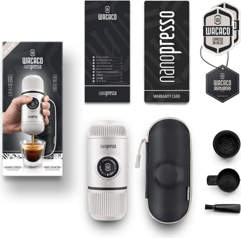 WACACO Nanopresso Tragbare Espressomaschine, Mit Nanopresso-Etui, Upgrade-Version Von Minipresso, Reisekaffeemaschine, Kaffee-To-Go, Manuell Betrieben, Weiß, Nachhaltig 5 WACACO Nanopresso Tragbare Espressomaschine, Mit Nanopresso-Etui, Upgrade-Version Von Minipresso, Reisekaffeemaschine, Kaffee-To-Go, Manuell Betrieben, Weiß, Nachhaltig – Bild 5