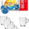 Morning Café XL Mild + 6 X Glas Henkelbecher Henkel 300ml, Höhe: 10,5cm