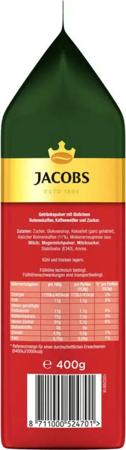 JACOBS Typ Cappuccino 10 Beutel Löslicher Kaffee Intantkaffee 10 X 400 G Cremig -Kaffeegetränkeladen fca7a63c6be9b0878ede75d4d21ddb01